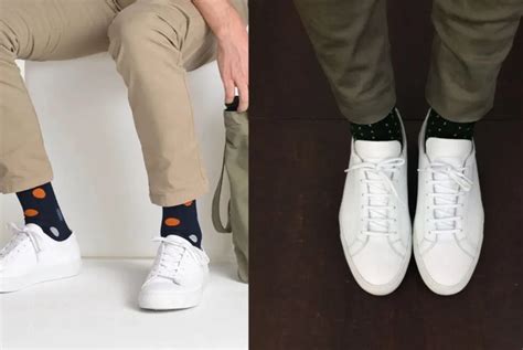 black socks with white shoes.